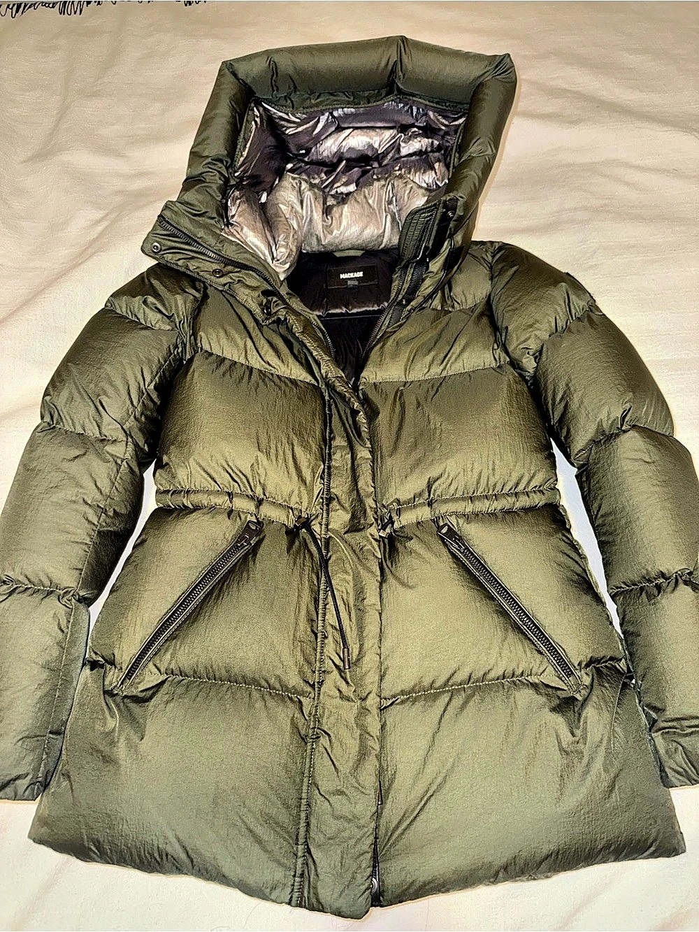 Mackage Freya Down Jacket Women's Olive Hooded Puffer